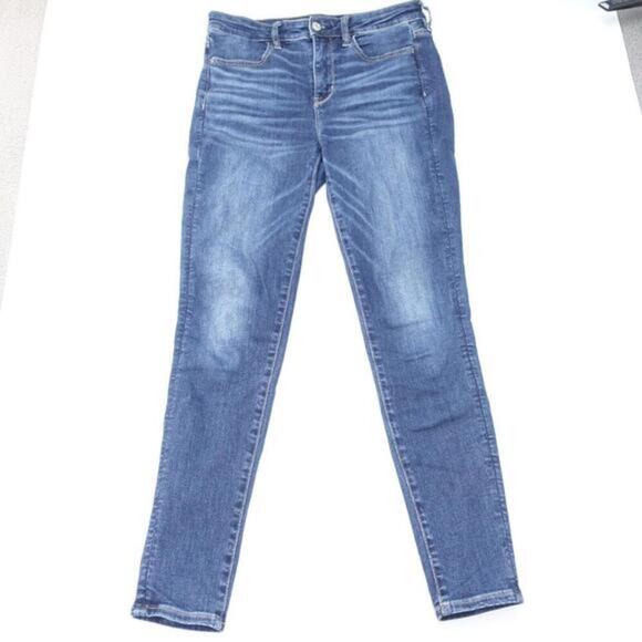 American Eagle Outfitters Jegging Women's 6 Blue Denim Stretch High-Rise Zip Fly - Picture 1 of 9